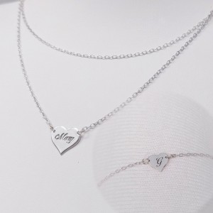 Srebrny komplet dla Mam naszyjnik bransoletka serce z grawerem | srebro 925